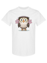 Cute Owl With Flowers T-shirt -SPIdeals Designs