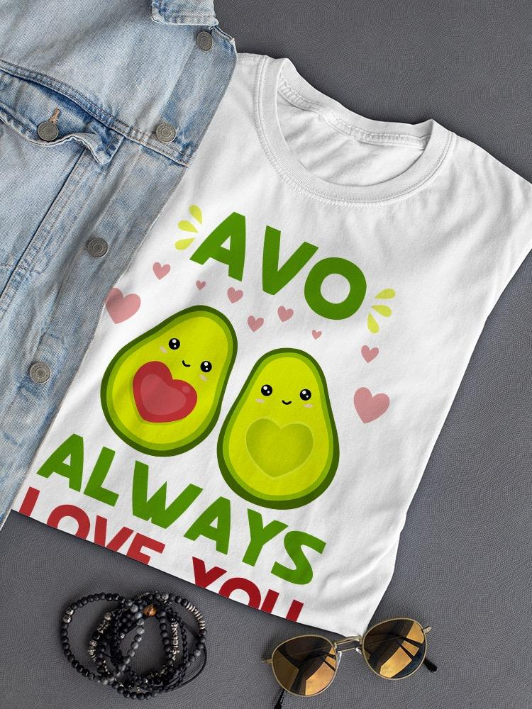 a white shirt with avocados on it