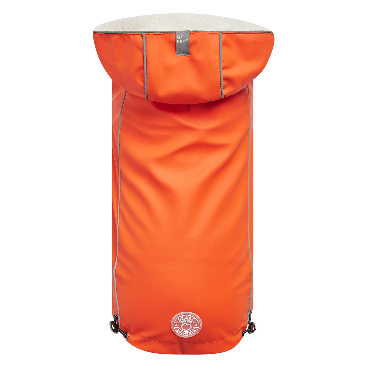 an orange bag with a white stripe
