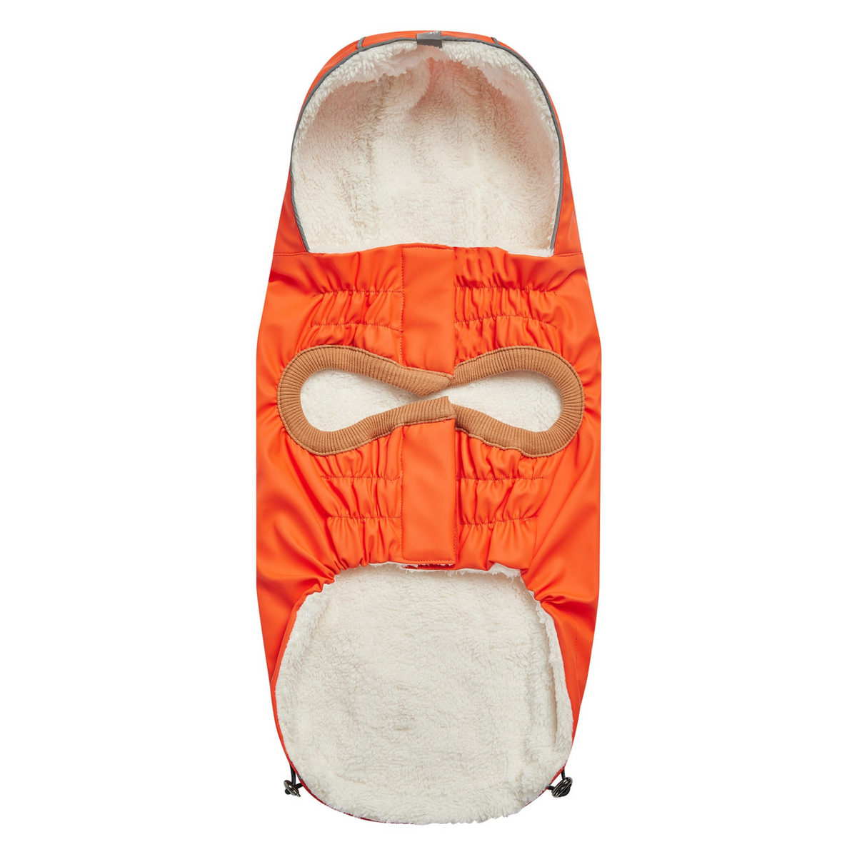 an orange and white blanket with a loop