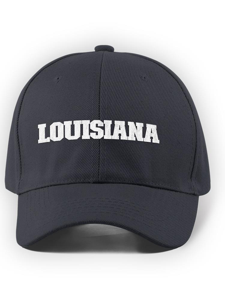 a black hat with white text