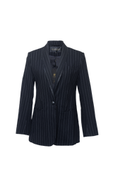 Black Pinstripes Oversize Blazer
