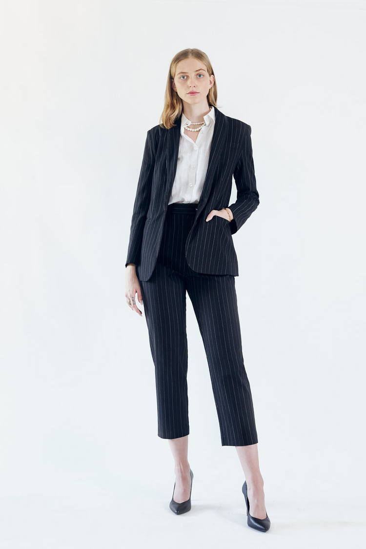 a woman in a suit