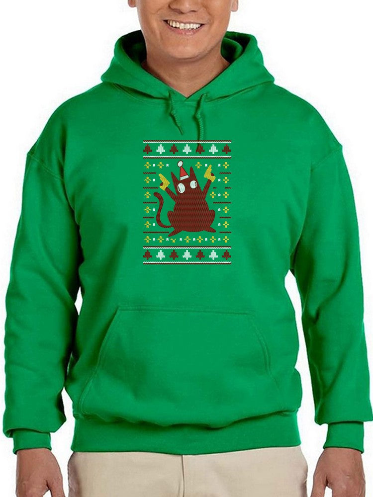 Funny Christmas Kitten Hoodie -SmartPrintsInk Designs