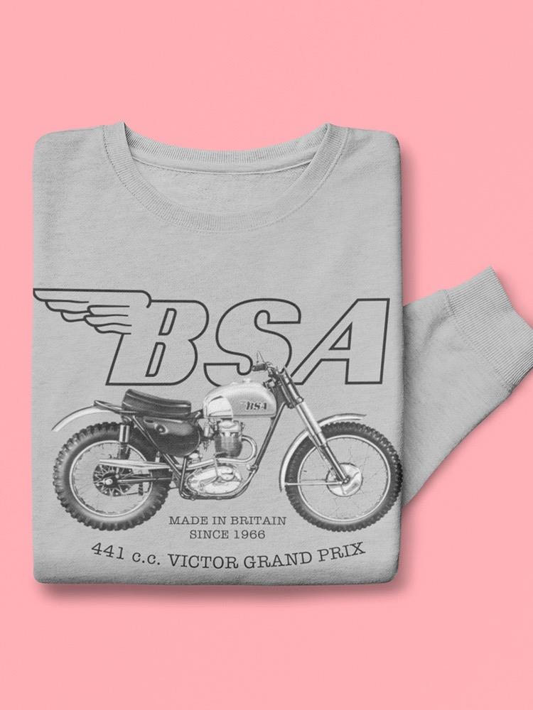 a grey shirt with a motorcycle on it