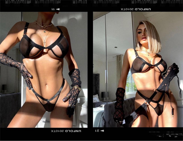 a collage of a woman in lingerie