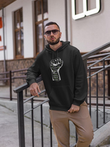 Raised Fist With Phrases Hoodie Men's -GoatDeals Designs