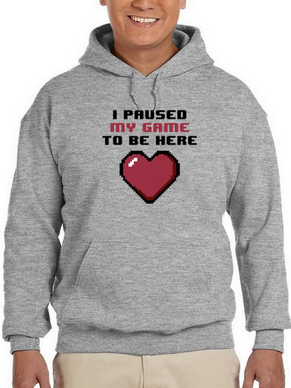 I Paused My Game Pixelated Heart Hoodie Men's -GoatDeals Designs