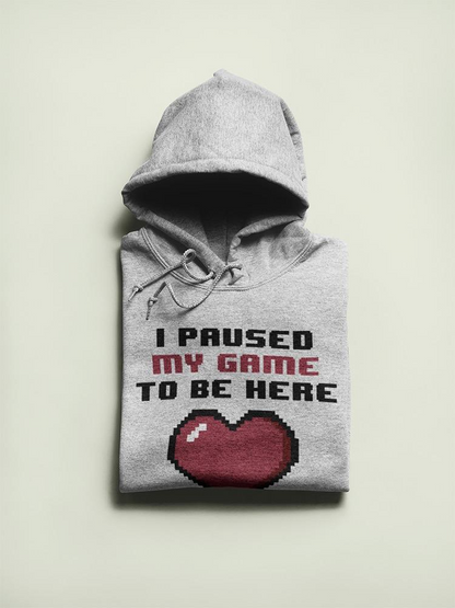 I Paused My Game Pixelated Heart Hoodie Men's -GoatDeals Designs