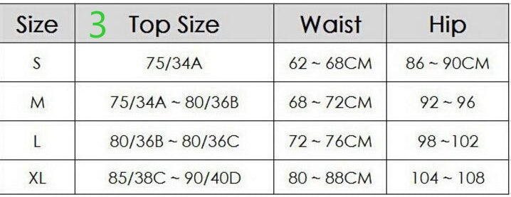 a table with a number of sizes and letters