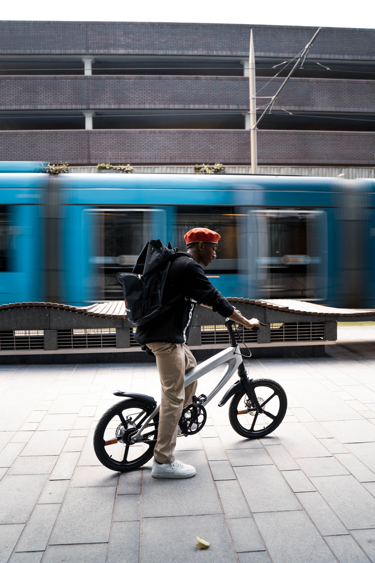 a man on a bicycle