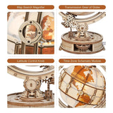 Robotime ROKR Luminous Globe 3D Wooden Puzzle Kit