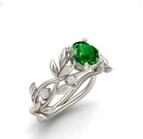 Zircon Leaf-Design Fashion Ring
