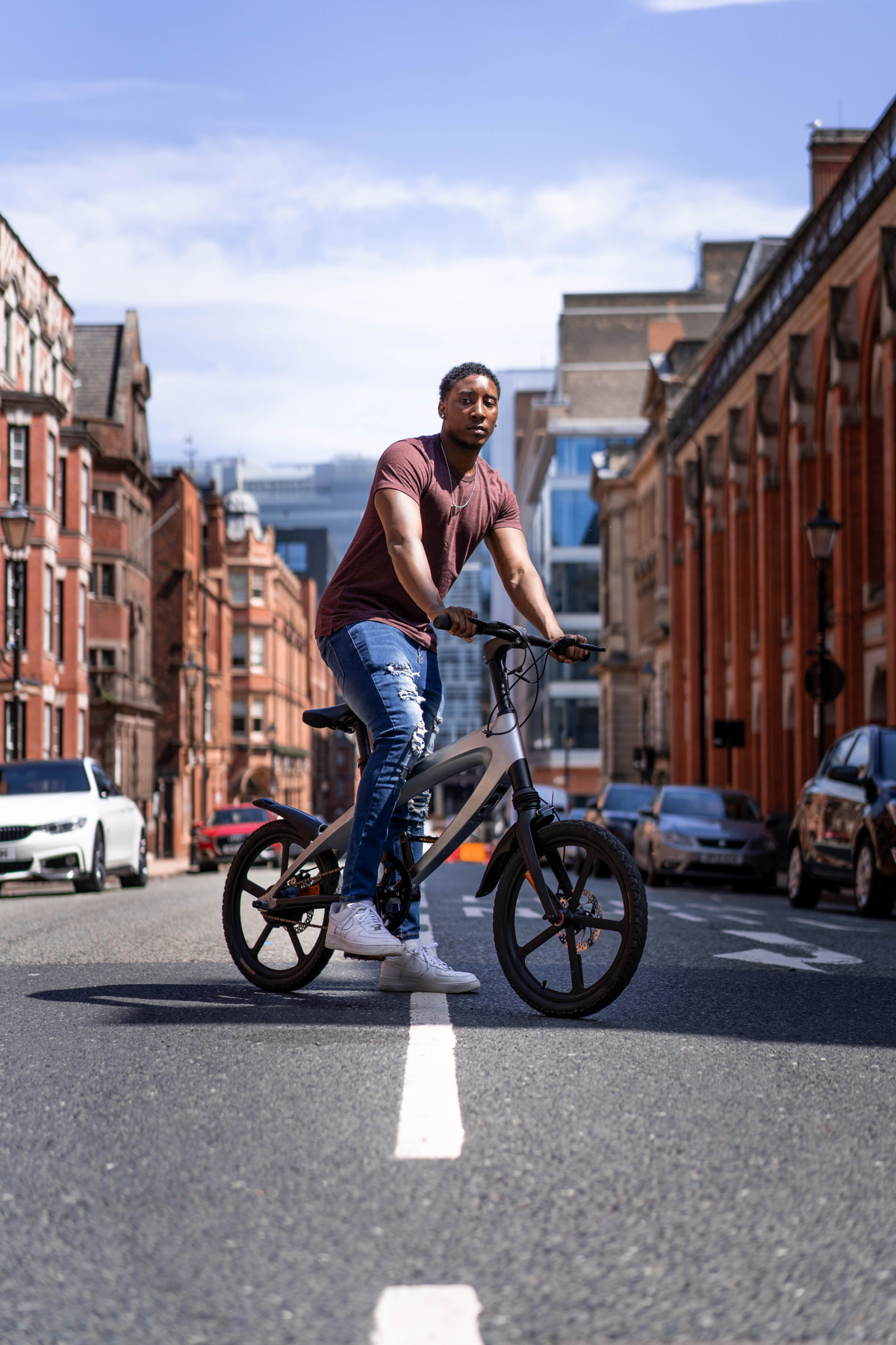 a man on a bicycle