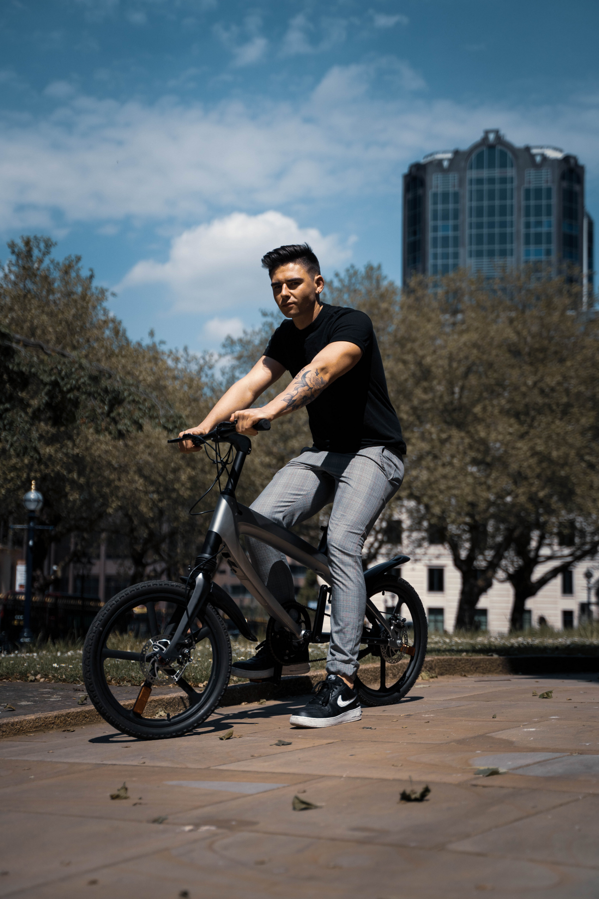 a man riding a bicycle