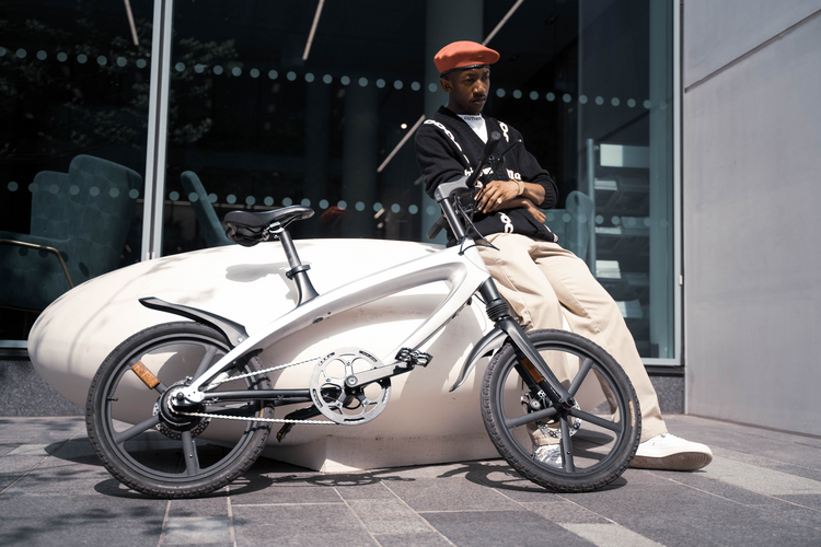 a man sitting on a bicycle