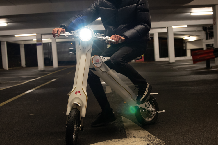 a man on a scooter
