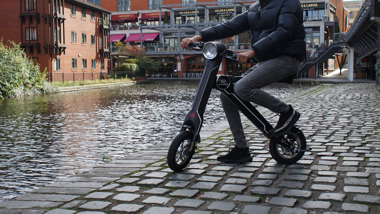 a man on a scooter