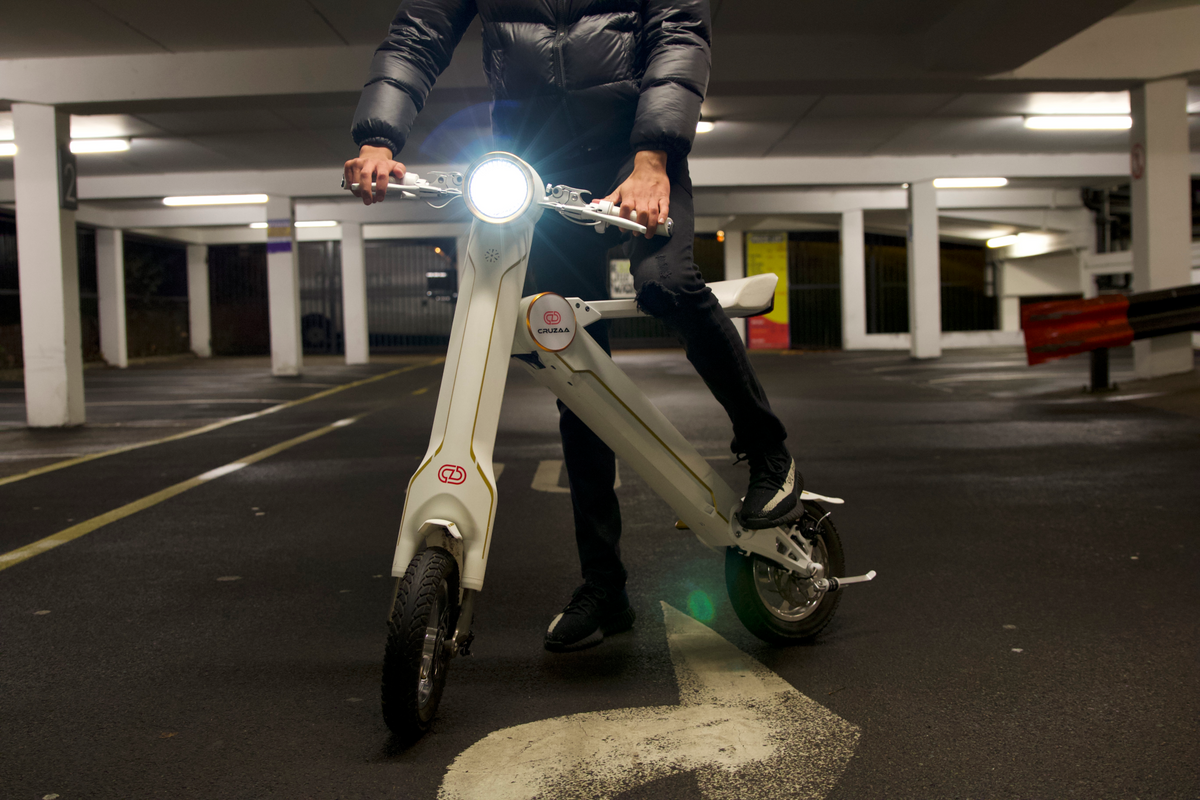 a person on a scooter