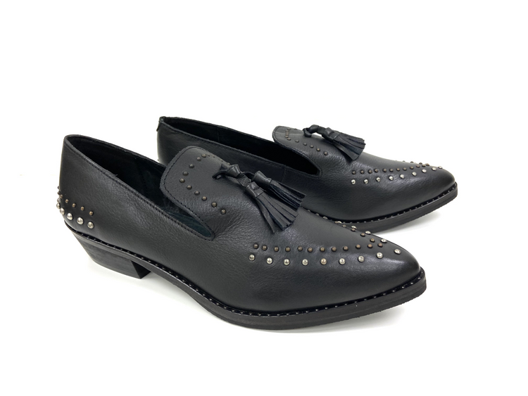 a pair of black shoes