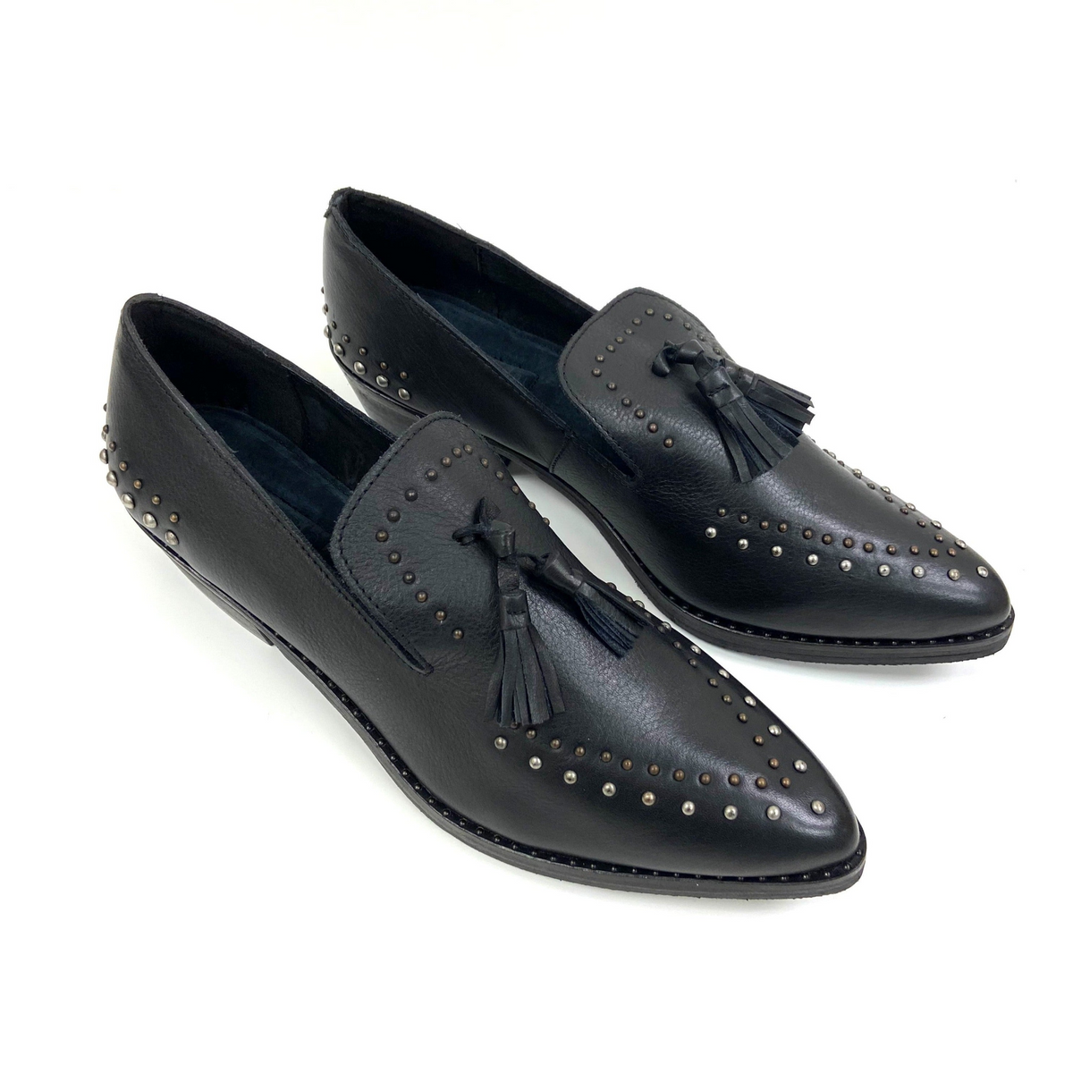 a pair of black shoes