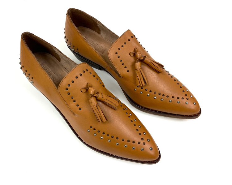 a pair of brown shoes
