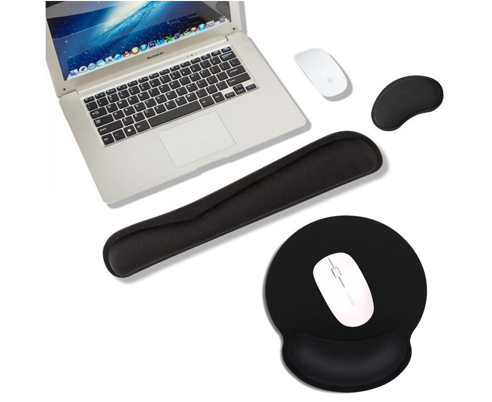 a laptop with a mouse pad and mouse pad