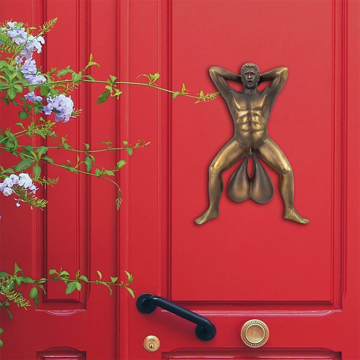 Muscle Man Resin Pendant Funny Doorbell Door Knocker Ornament