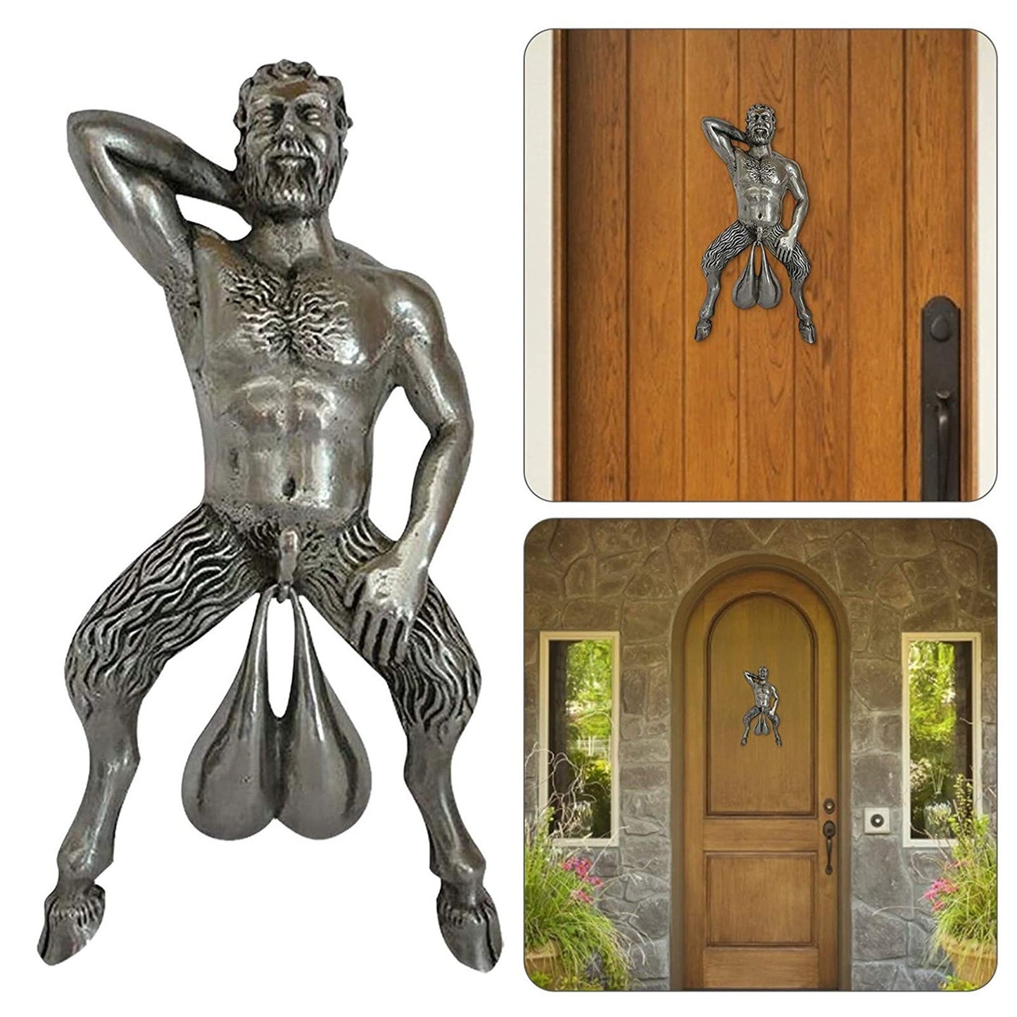 Muscle Man Resin Pendant Funny Doorbell Door Knocker Ornament