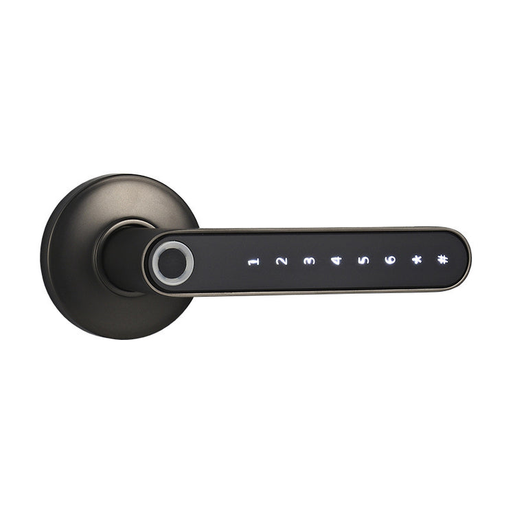 a black door handle with numbers on it