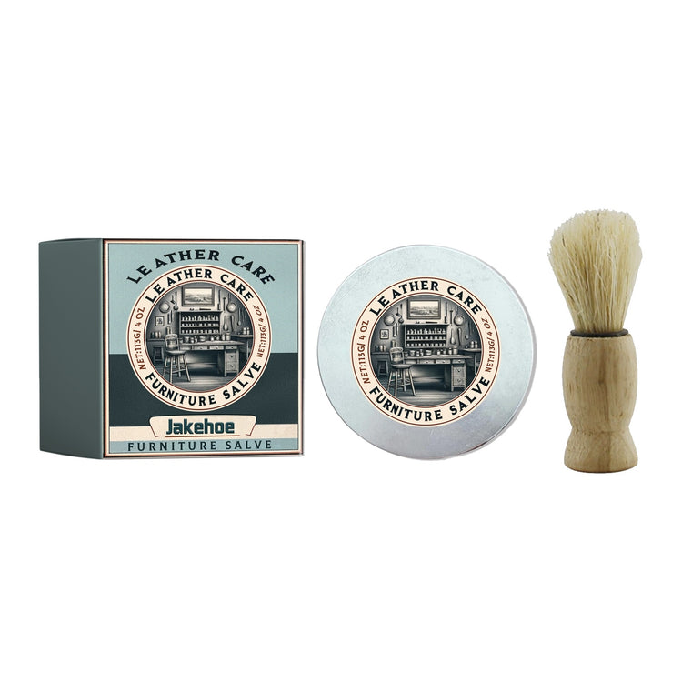 a shaving brush and a box