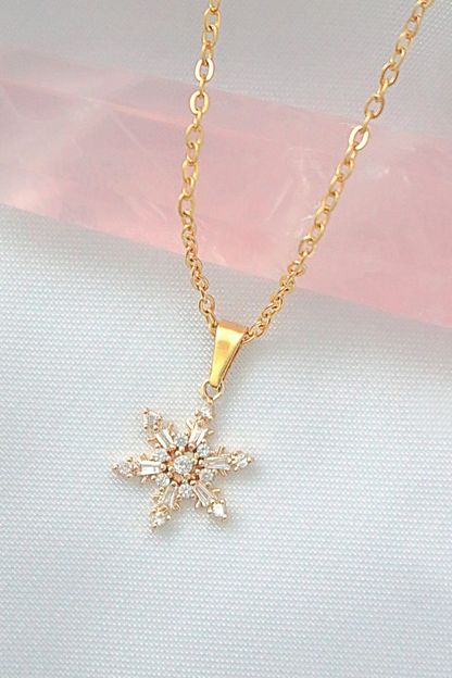 "Snow Princess" | 24K Snowflake Necklace