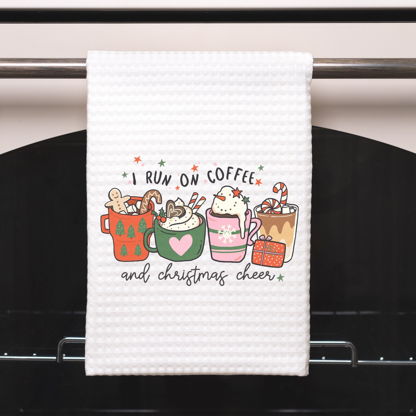 Funny Christmas Sarcastic Quote Kitchen Towel, Silly Coffee Saying Decorative Christmas Hand Towel for Kitchen or Bathroom, Christmas Towel