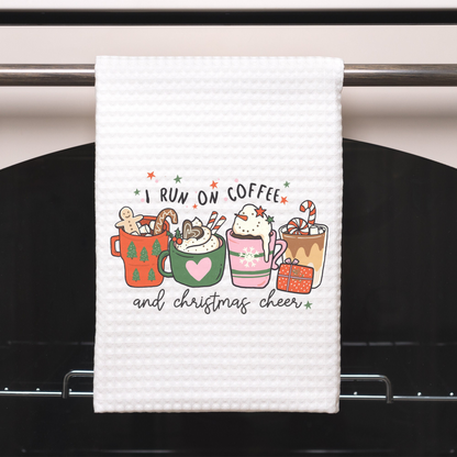 Funny Christmas Sarcastic Quote Kitchen Towel, Silly Coffee Saying Decorative Christmas Hand Towel for Kitchen or Bathroom, Christmas Towel