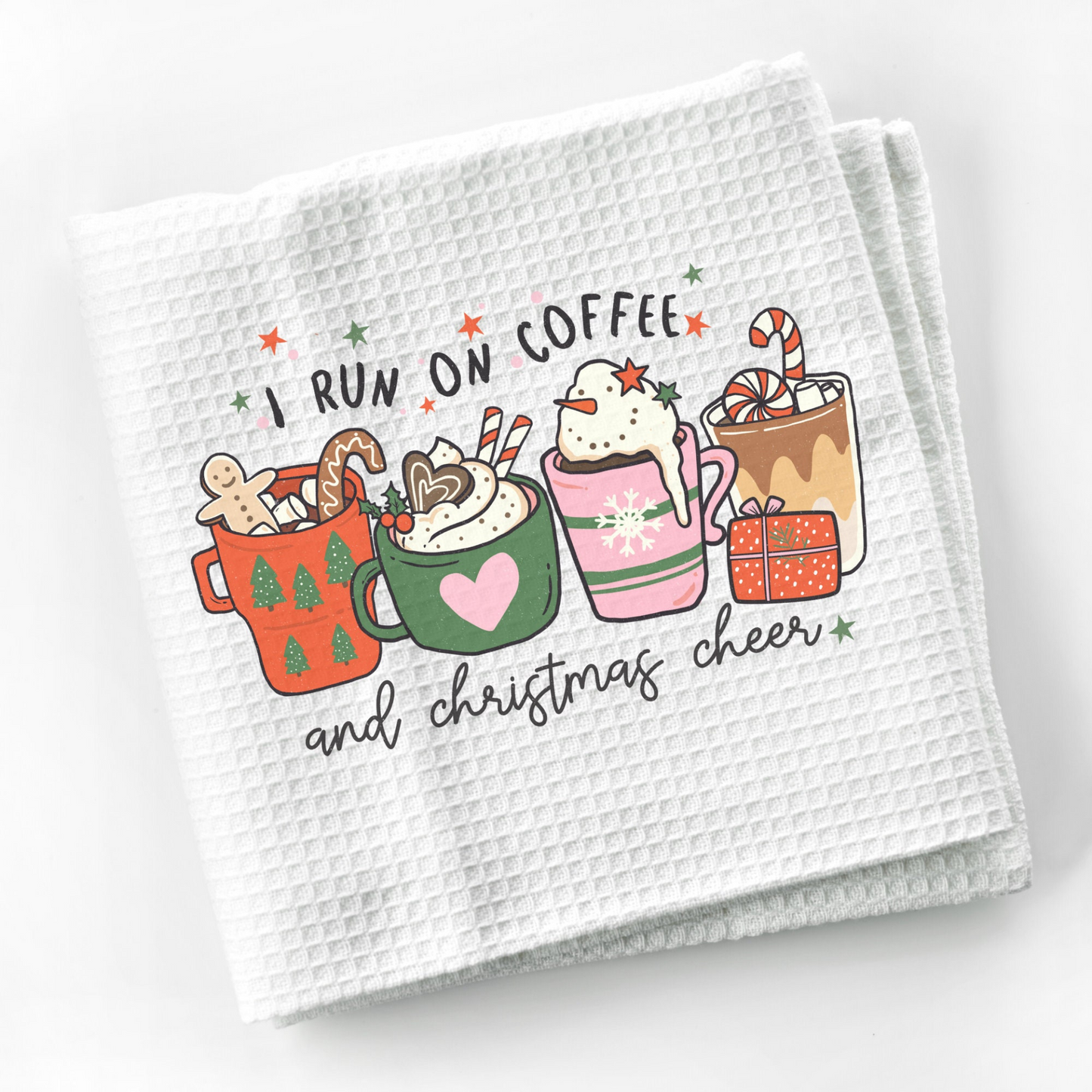 Funny Christmas Sarcastic Quote Kitchen Towel, Silly Coffee Saying Decorative Christmas Hand Towel for Kitchen or Bathroom, Christmas Towel