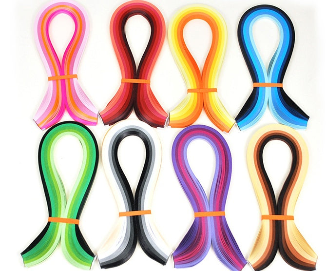 a group of colorful strips of paper