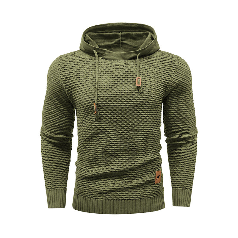 a green sweater with a hood