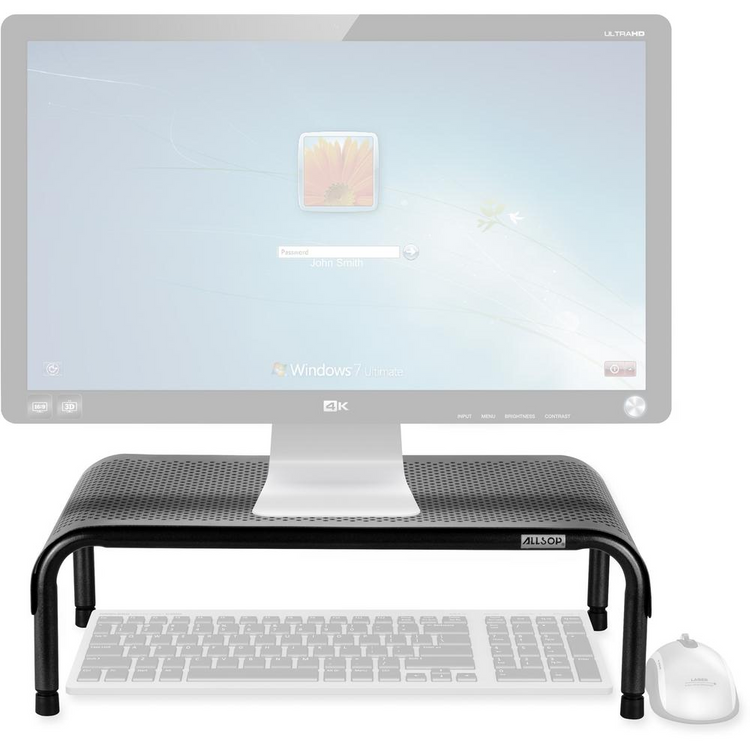 a computer monitor and keyboard