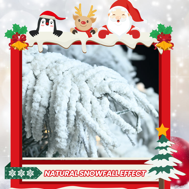 a snow covered tree branch
