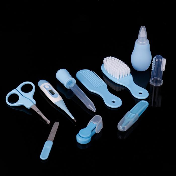 a group of baby care items