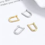 925 Sterling Silver Geometric U-Shaped Earrings
