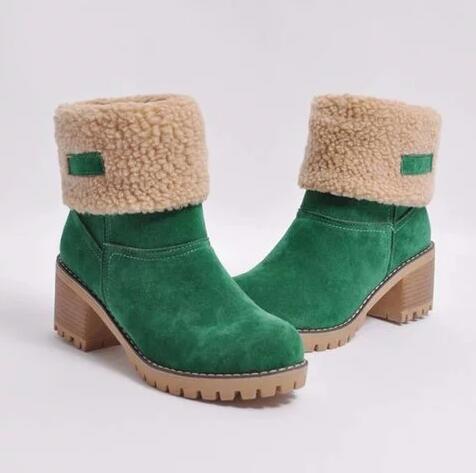 a pair of green boots