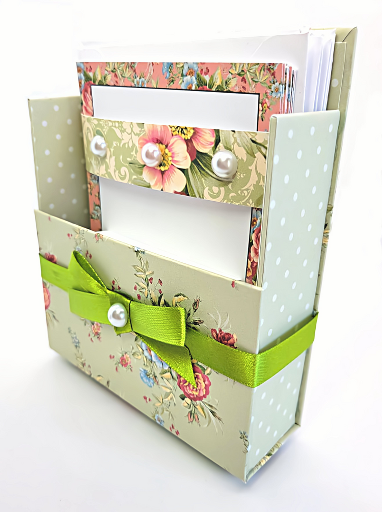 a box with papers inside