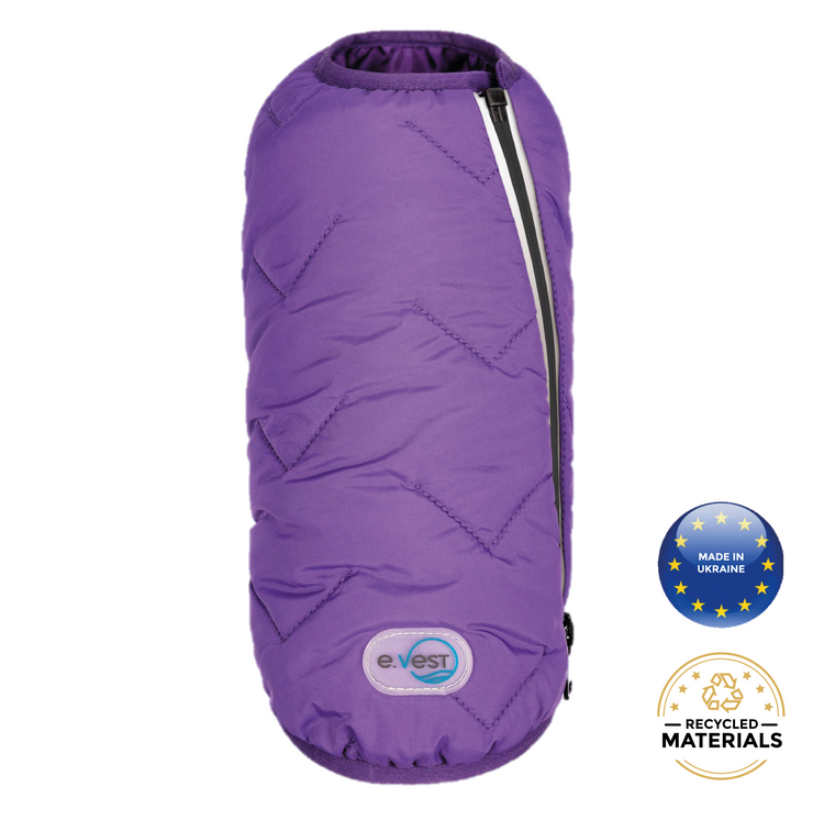a purple bag with a zipper