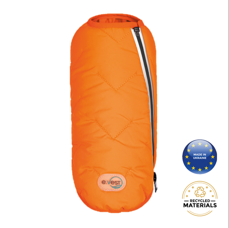 an orange sleeping bag