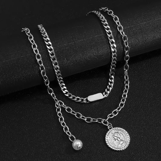 Pendant Coin Necklace Ins Style Korean Necklace Design Sense