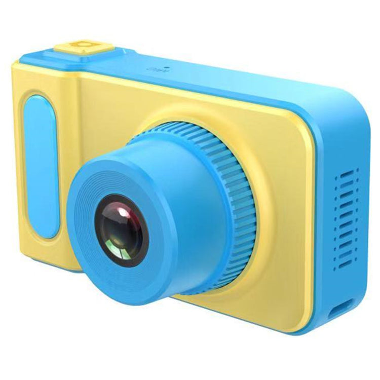 a yellow and blue camera