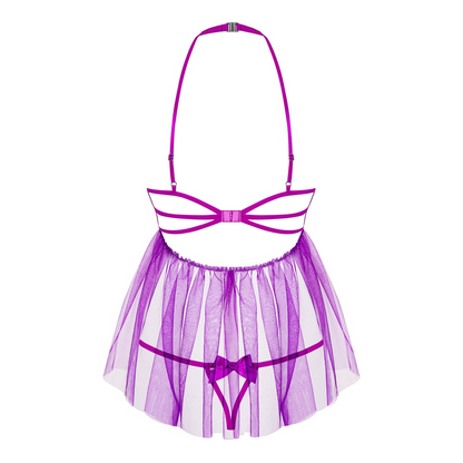 Sexy Open Cup Babydoll & String Obsessive Delishya Purple