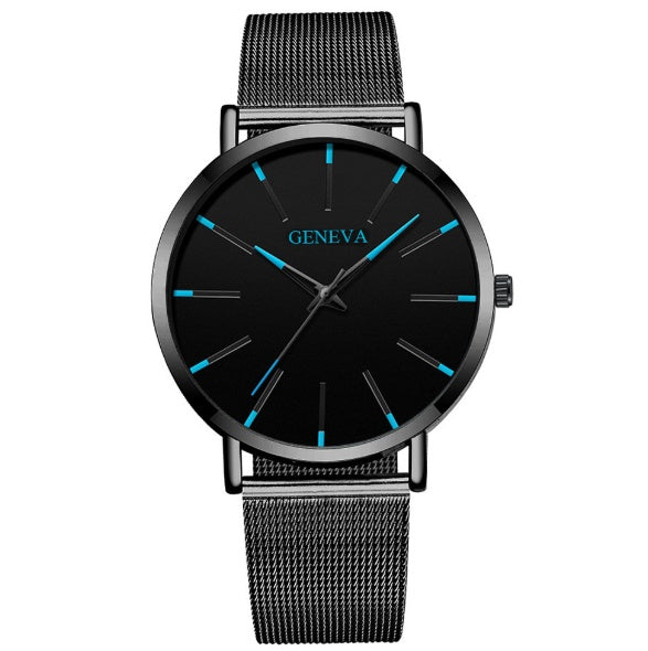a black watch with blue face