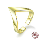 925 Sterling Silver Wave Geometric Ring